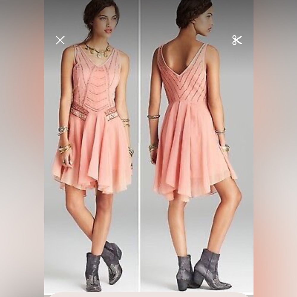 Free People xs embroidered overlay